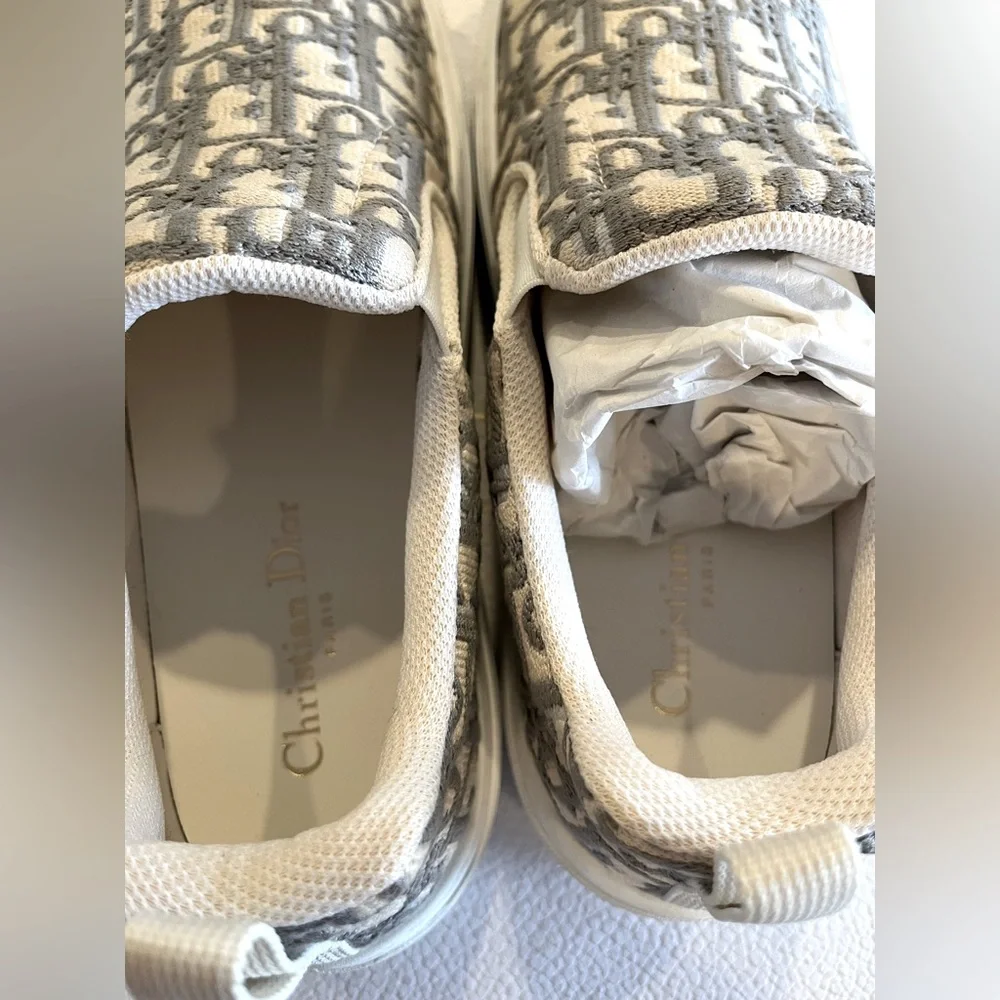 Christian Dior Solar Slip-On Sneakers in grey stone Canvas Sneakers - Picture 3 of 6